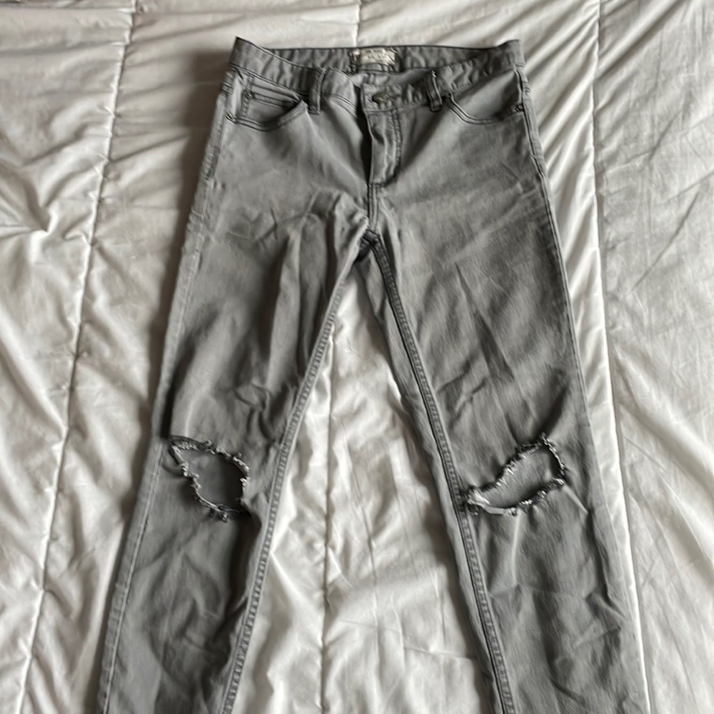 Soft denim grey free people jeans
